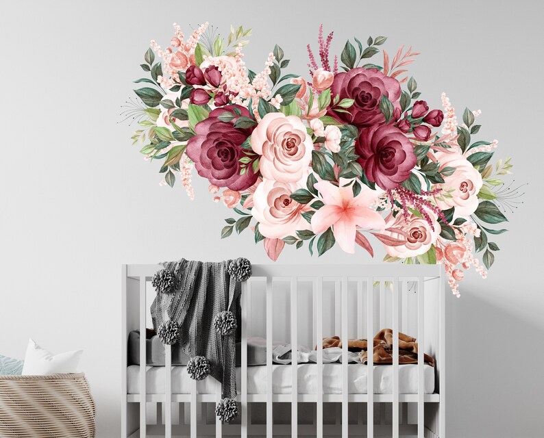 Flowers Wall Decal Floral Wall Decor for Nursery Room - Etsy