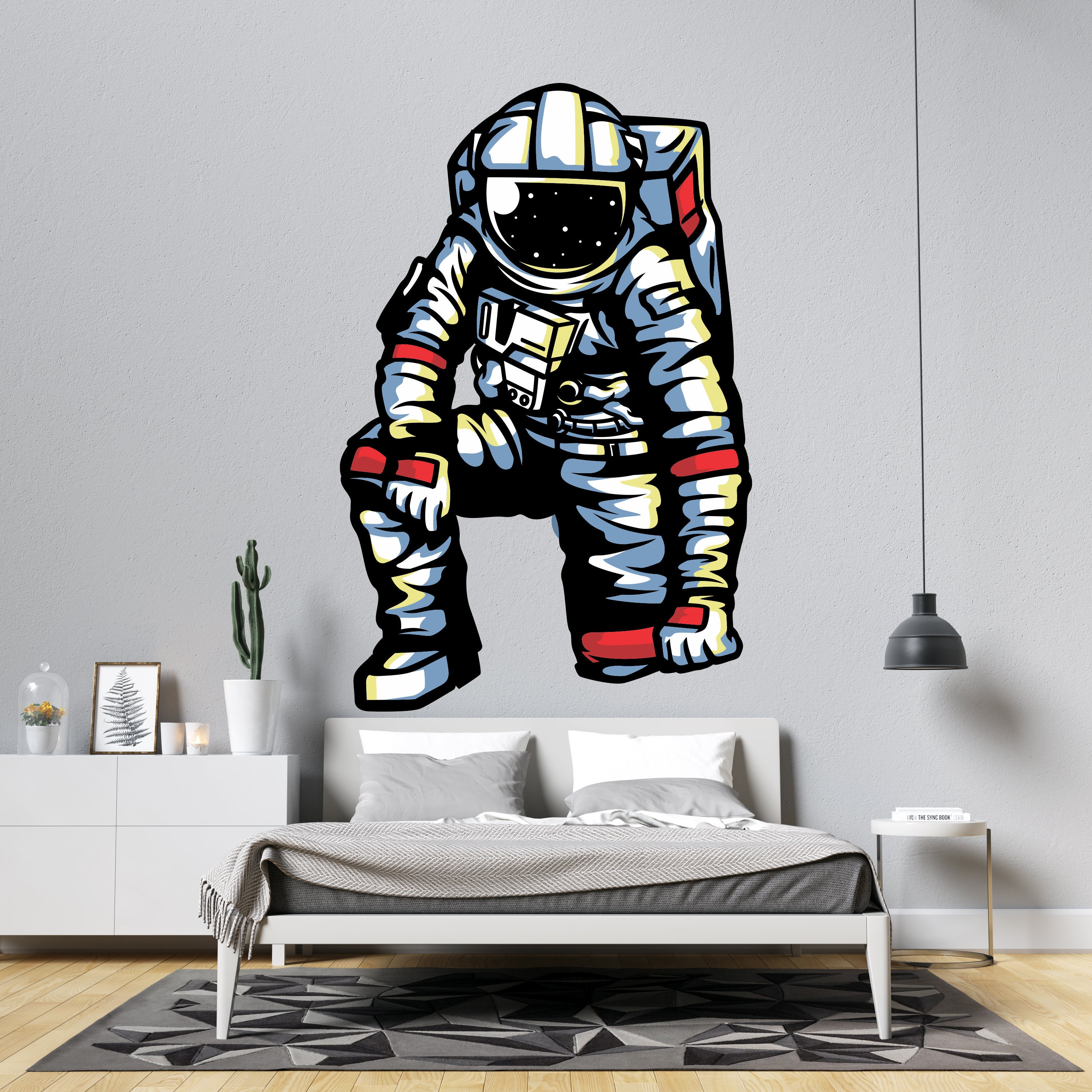 Astronaut Wandtatko Weltraum Wanddeko für Kinder Schlafzimmer | Etsy