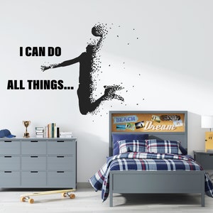 Basketball Wall Decal | Basketball Wall Decor | Custom Name Basketball Player | Basketball Wall Sticker cus176