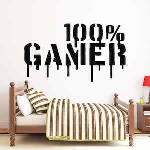Calcomanía de pared para gamers, videojuegos, controlador, sala de juegos, vg039