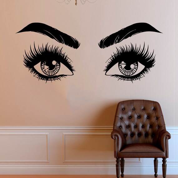 Eyelash decals Wall Decal Window Sticker Beauty Salon Woman Etsy