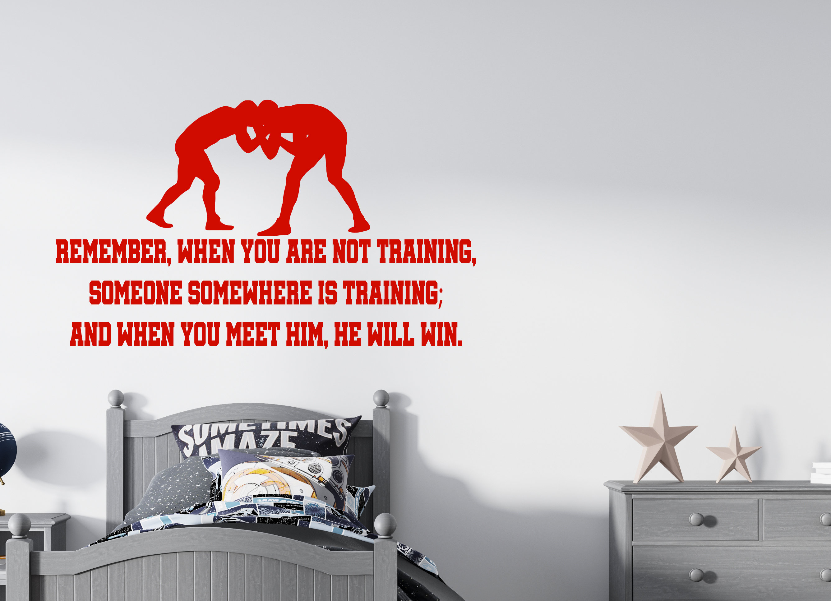 Wrestling Wall Decal Motivational Quote Wall Sticker Wrestler Etsy
