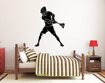 Lacrosse Wall Decal | Lacrosse Wall Decor | Custom Name Lacrosse Player | Lacrosse Sticks Wall Sticker lc16