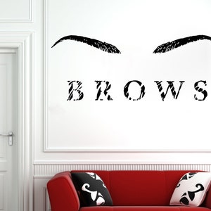 Brows Beauty Salon Wand Aufkleber Fenster Sticker Frau Gesicht Wimpern Wimpern Augenbrauen t40