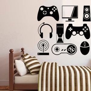 Gamer Wall Decal | Video Games Wall Sticker | Controller Wall Decal | Gaming Room Wall Art 3093