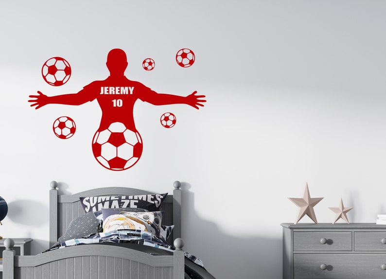 Personalized Soccer Player Wall Decal: Custom Name Vinyl Sticker 5136 ...