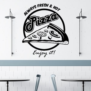 Sticker mural pizza | Autocollant en vinyle pour pizzeria | Décorations pour restaurant italien P06