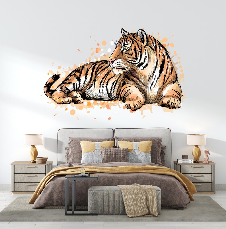 Tiger Wall Decal Tiger Wall Sticker Tiger Wall Decor TGC2 Etsy