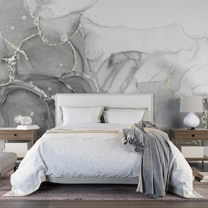 Gray Marble Pattern Wallpaper Marble Texture Peel and Stick Natural Stone Grey Wallpaper Marble Style Wallpaper Wall Art Home PW651