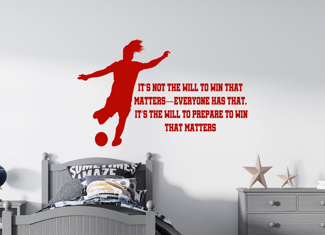 Girl Soccer Wall Decal Soccer Player Wall Sticker Soccer Etsy