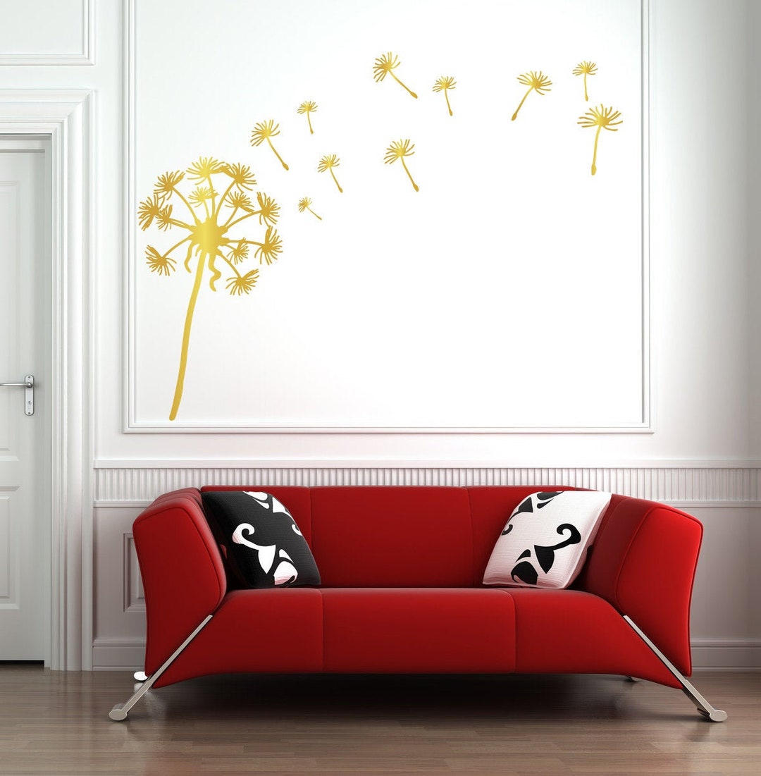 Dandelion Wall Decal Flower Wall Decal Dandelion Flower Etsy