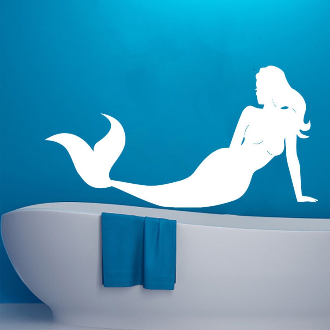 Mermaid Wall Decal Little Wall Sticker Mermaid Wall Art Bathroom Wall ...