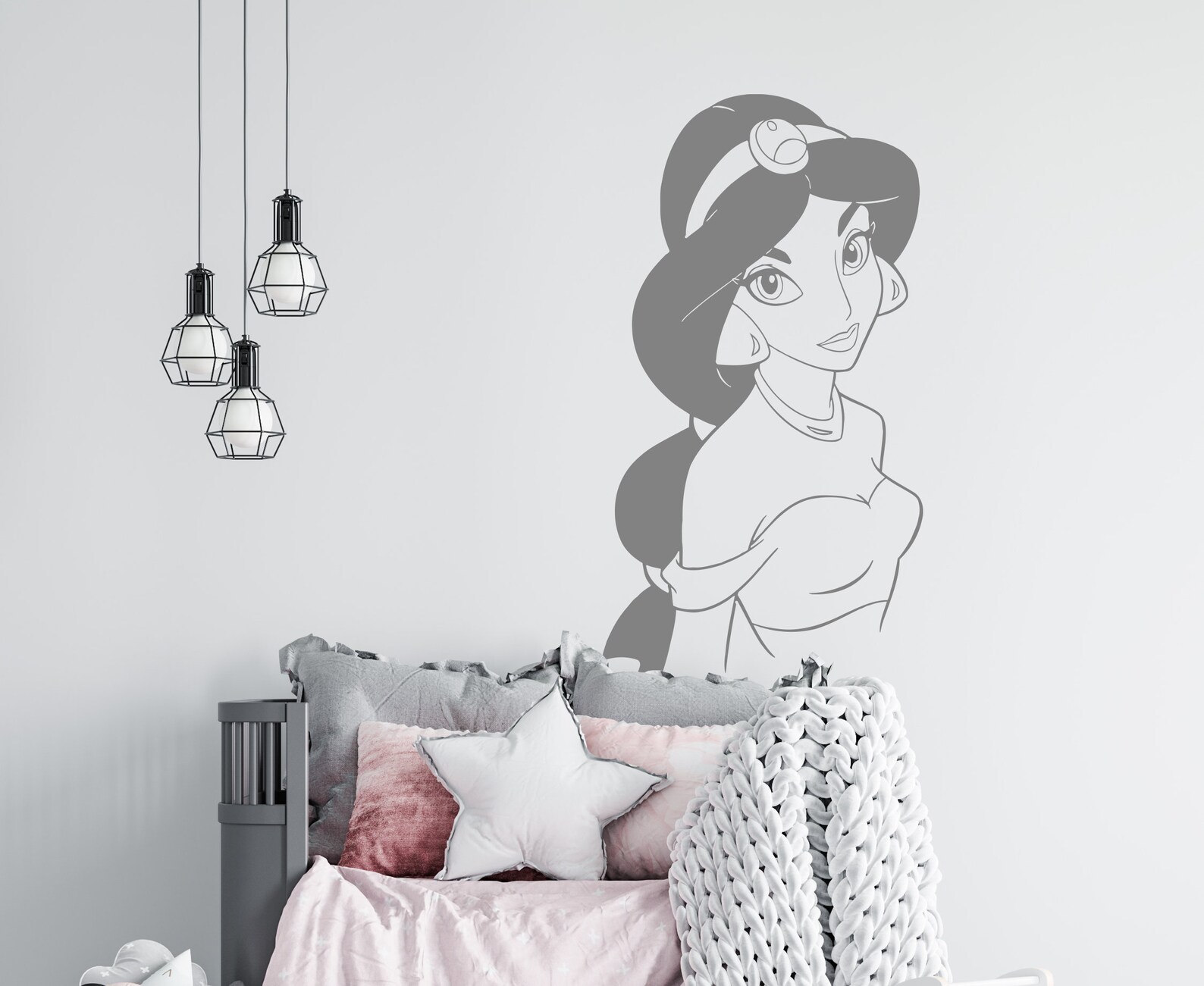 Princess Jasmine Wall Decal Aladdin Wall Decor Cartoon Etsy