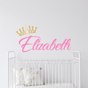 Princess Crown Wall Decal for Girls Room Custom Name Wall Decor CR4 - Etsy