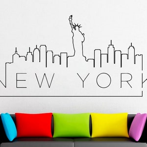 New York City decal City Sticker Skyscraper Wall Decal Window Sticker Room Vinyl sticker Building Decor house Sight Handmade z110