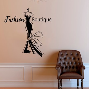 Fashion, Wall Decal, Window Sticker, Style, Clothing, Boutique, Dress, Black Dress, Model, Hat 2167