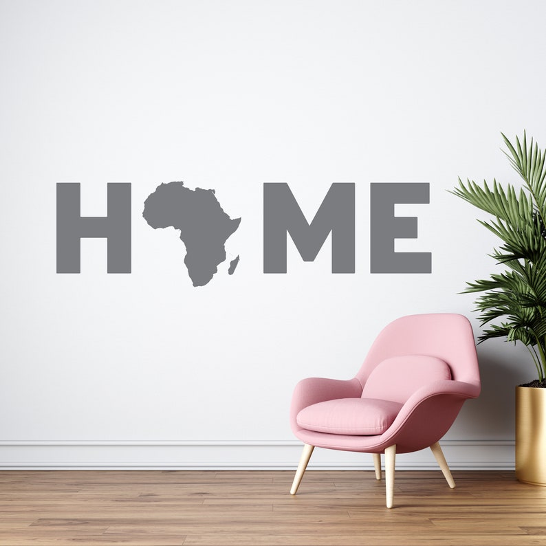 Africa Map Home Wall Decal Africa Continent Wall Sticker Etsy