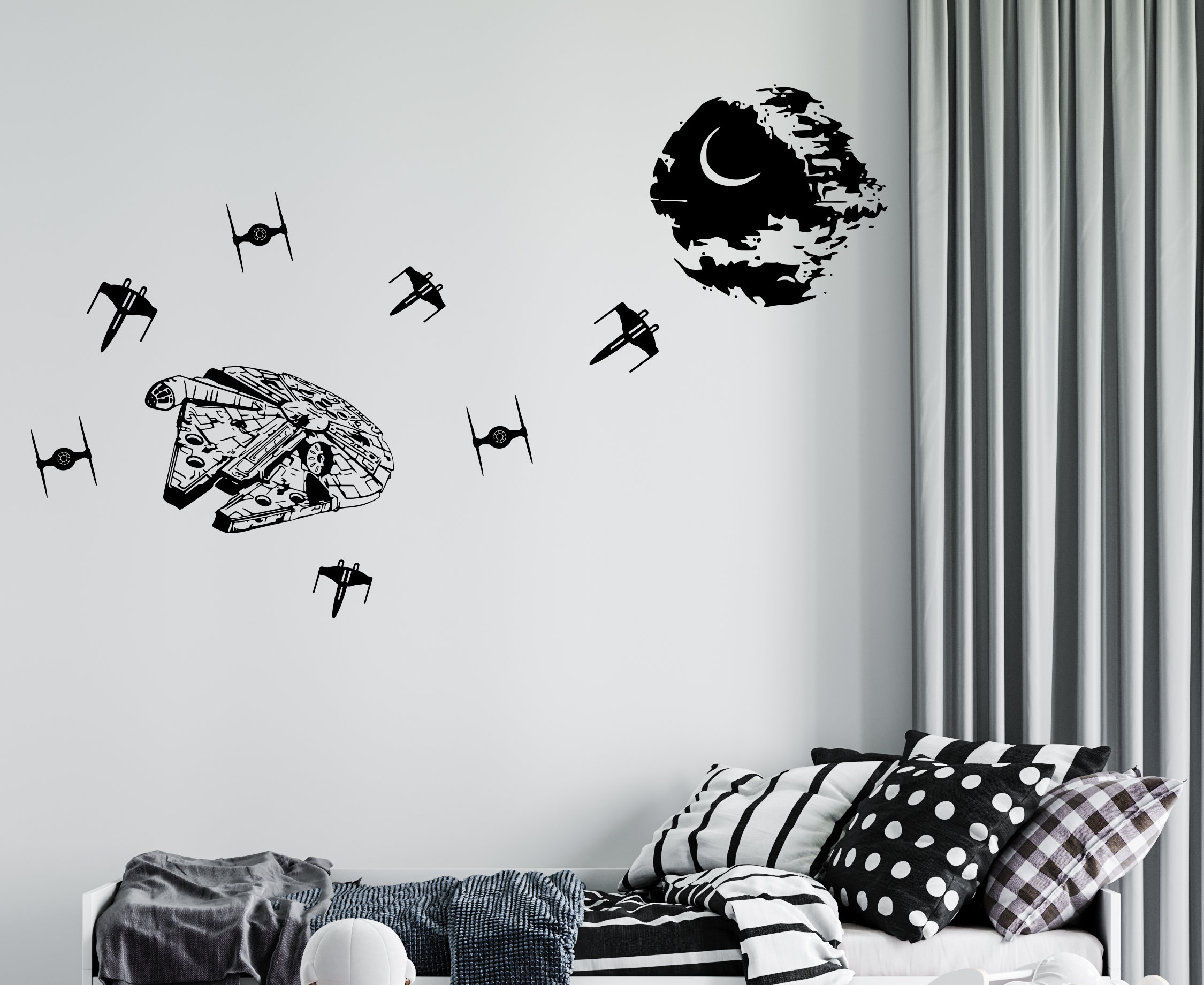 Star Wars Wall Decal Star Wars Wall Sticker Death Star Etsy