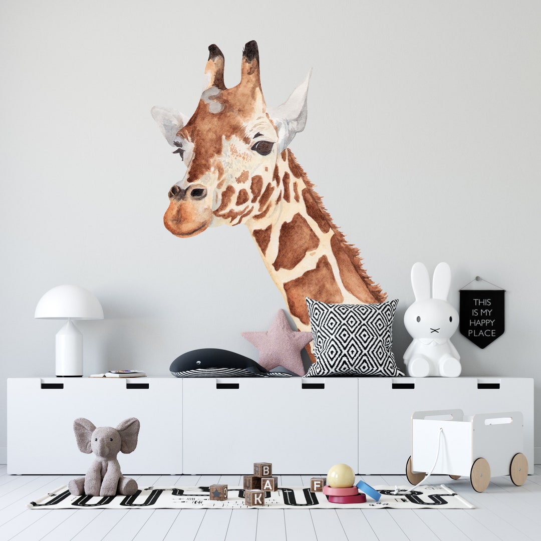 Safari Giraffe Vinyl Wall Decal | Nursery Jungle Decor | Removable ...