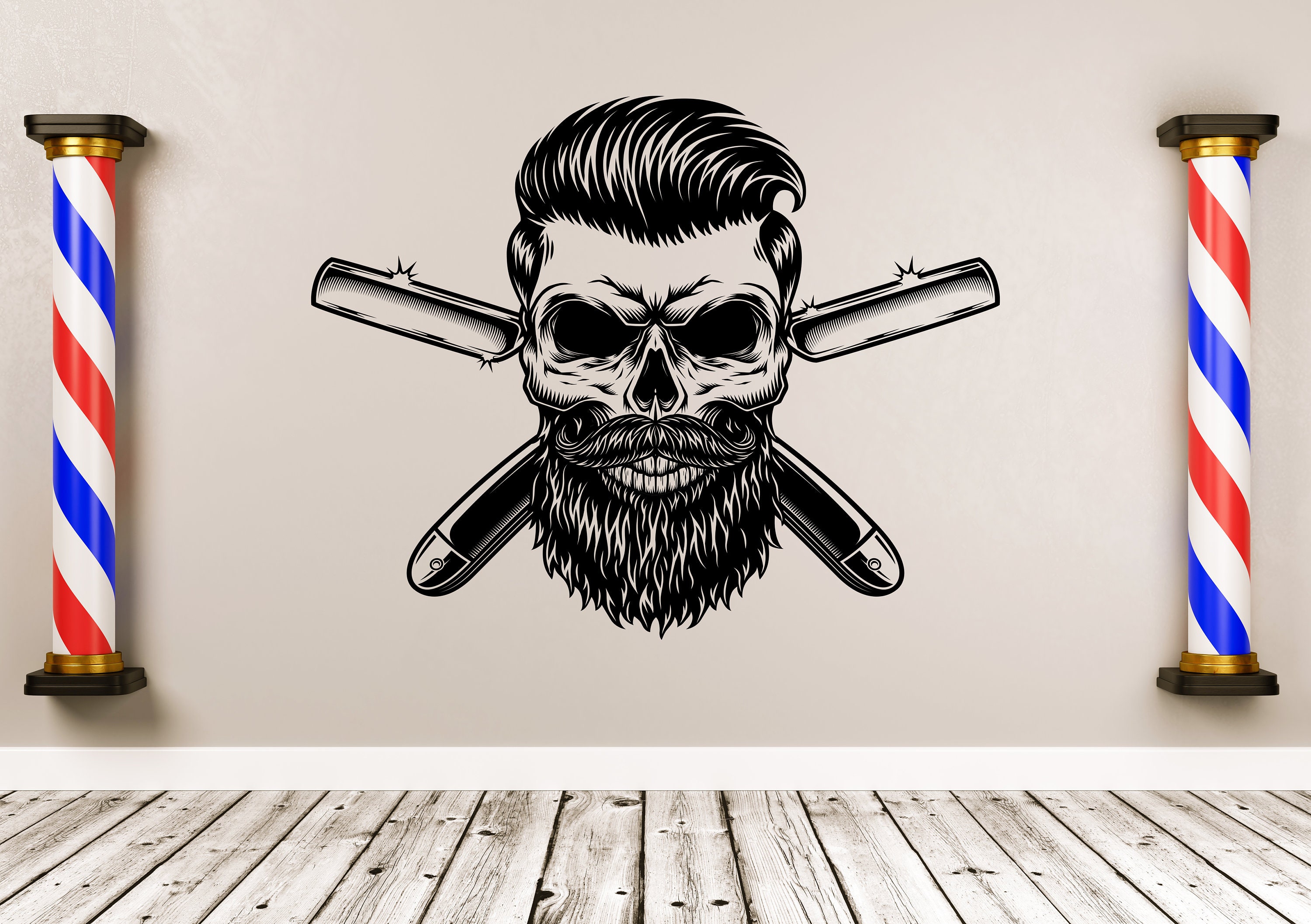 Barber Shop Wall Decal Barber Shop Wall Sticker Barber | Etsy