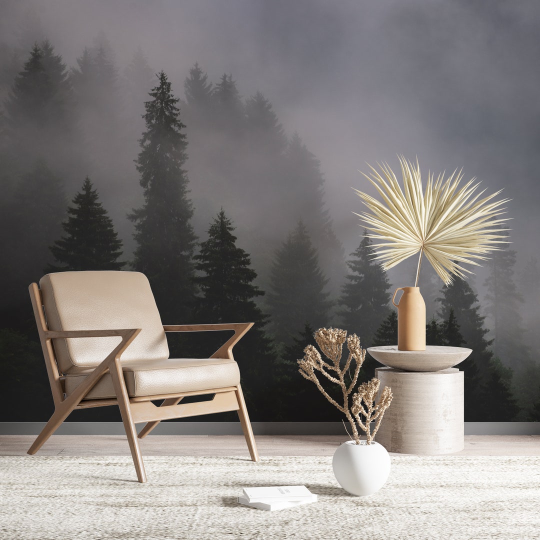 Foggy Forest Peel and Stick Wallpaper Nature Wall Mural Self Adhesive ...