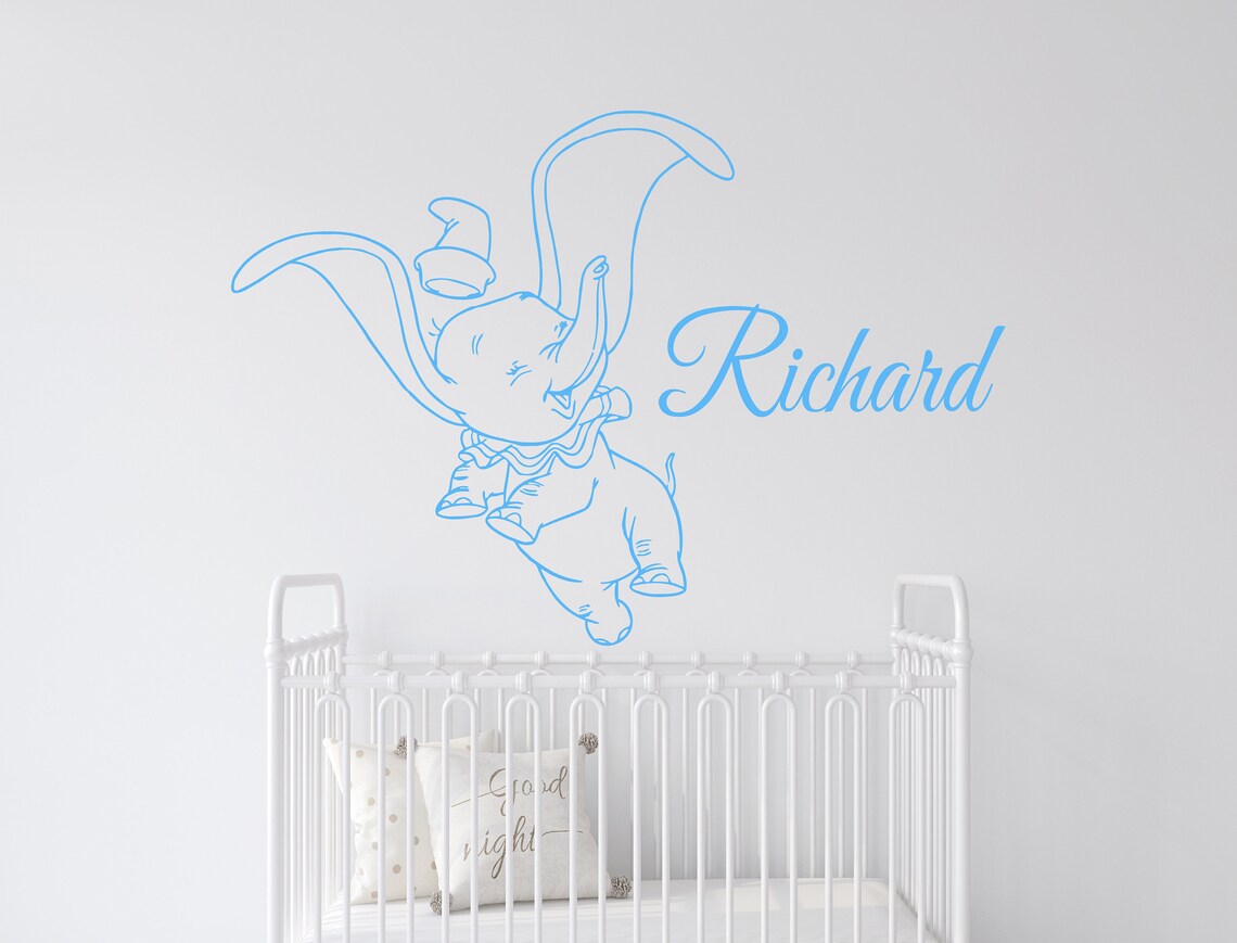 Dumbo Elephant Wall Decal Dumbo Wall Sticker Nursery Wall Etsy