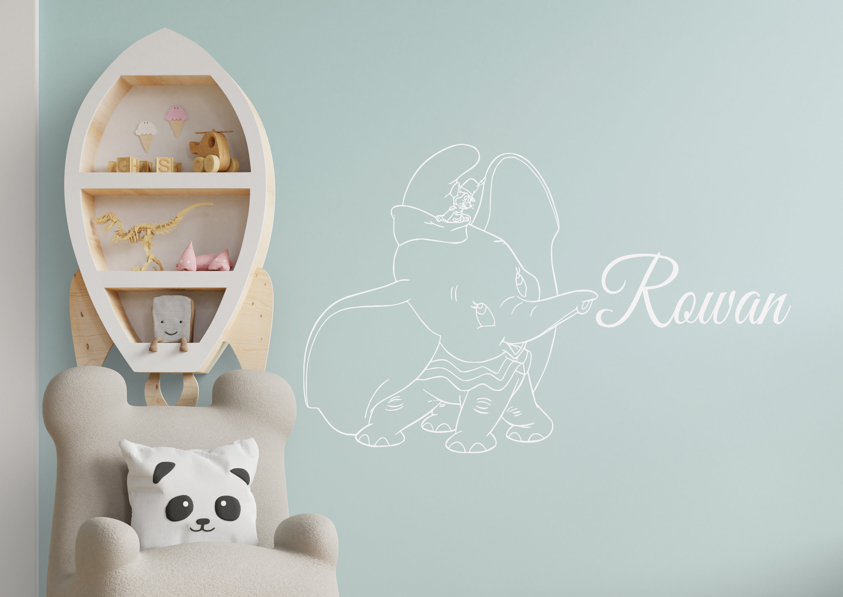 Dumbo Elephant Wall Decal Dumbo Wall Sticker Nursery Wall Etsy UK