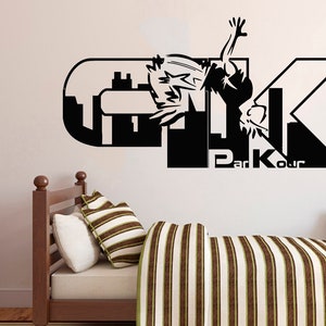 Parkour Wall Decal | Parkour Wall Sticker | Parkour Wall Decor 2612