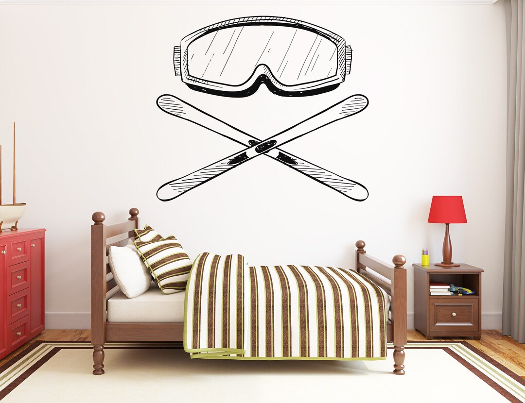 Ski Wall Decal: Winter Sports Vinyl Wall Art Bo2733 - Etsy