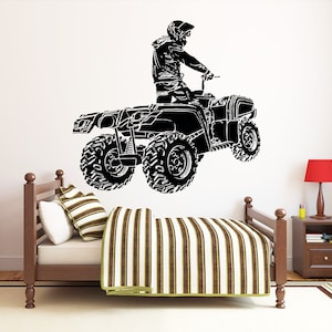 ATV Rider Wall Decal Quad Bike Wall Sticker 4 Wheeler Wall Decor 1620b