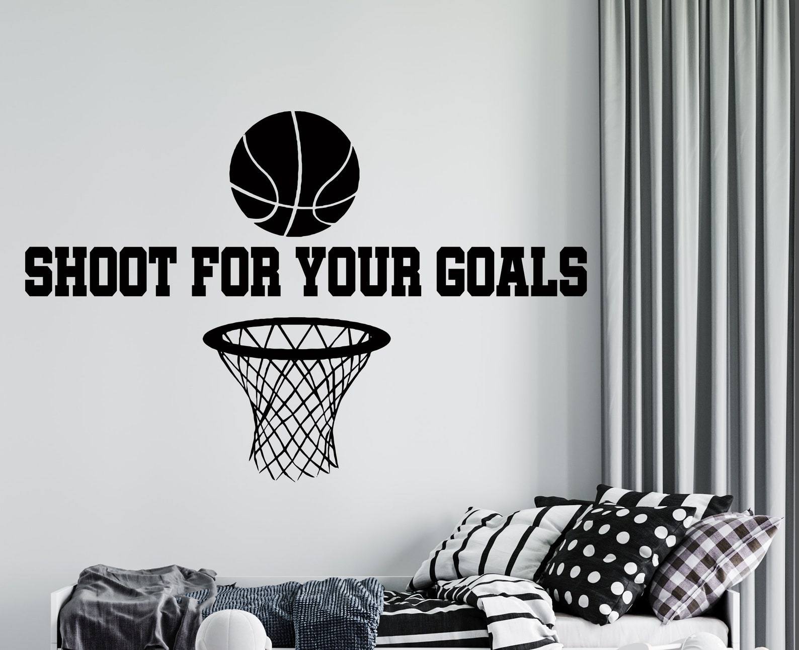 Basketball Wall Decal Basketball Wall Decor Custom Name Etsy