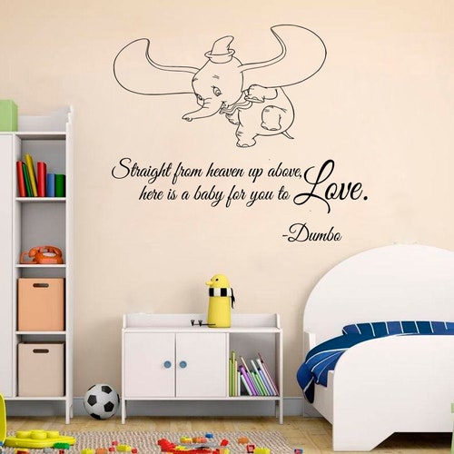 Dumbo Elephant Wall Decal Dumbo Wall Sticker Nursery Wall Etsy