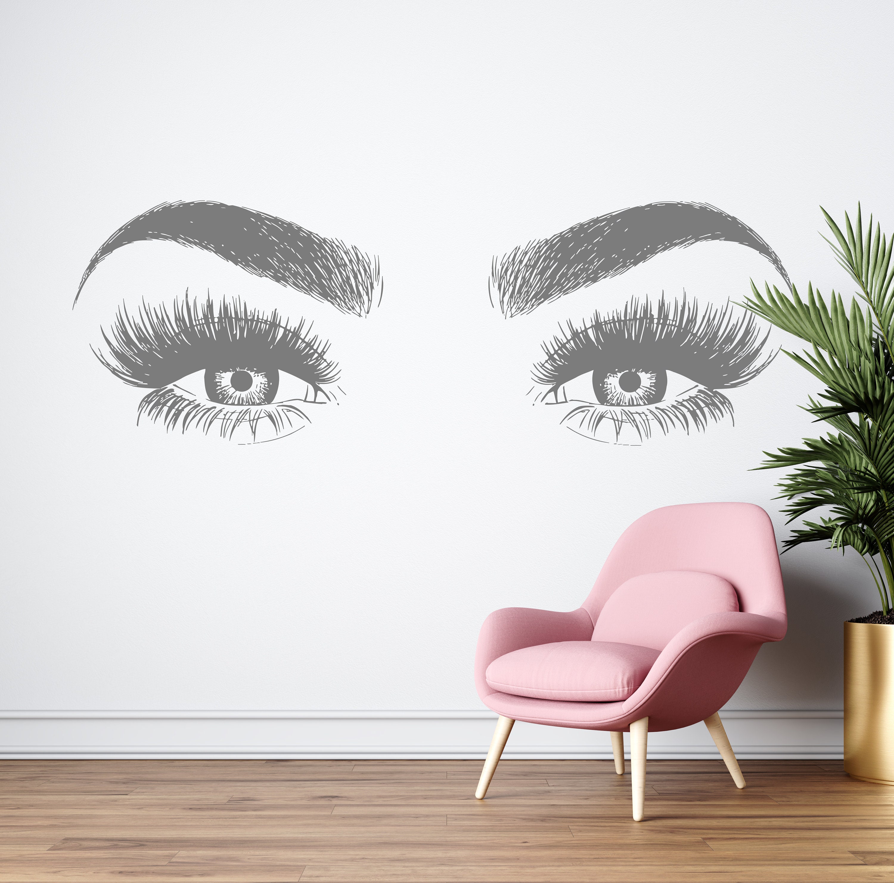 Fashion Girls Lash Brows Eyes Wall Stickers Living Room Decoration