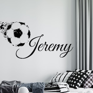Personalized Name Soccer Wall Decal | Soccer Player Wall Sticker | Soccer Wall Decor | 5137