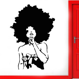 African style Wall Decal Window Sticker Beauty Salon Woman Face Africa  Afro American  1667