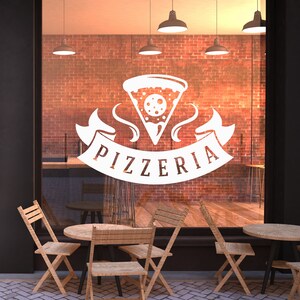 Sticker mural pizza | Autocollant en vinyle pour pizzeria | Décorations pour restaurant italien P17