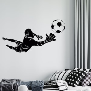 Torwart Fußball Wandtattoo | Wandsticker Fußballspieler | Fußball-Wand-Dekor | sc34