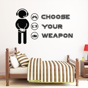 Calcomanía de pared para gamers, videojuegos, controlador, sala de juegos, vg036