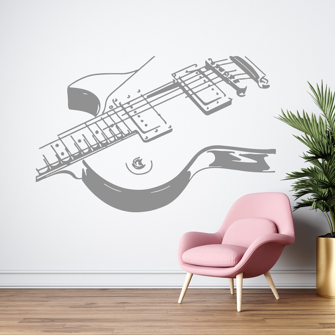 Guitar Wall Decal Music Wall Decor Music Instrument Wall Decal Etsy