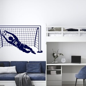 Personalized Name Soccer Goalkeeper Wall Decal Soccer Player Wall Sticker Soccer Wall Decor sc38 image 3