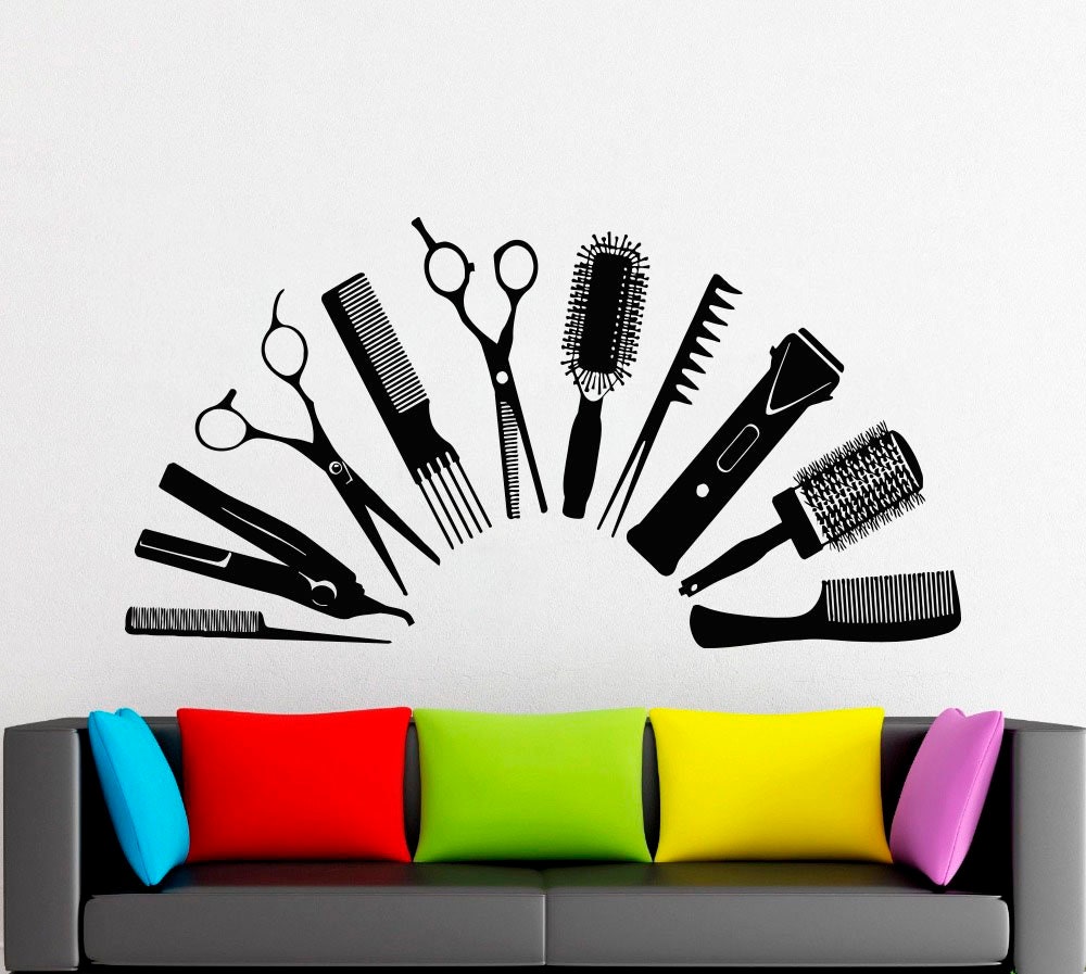 SUNONE11 Barber Shop Wall Sticker Decal - Black & White Vinyl Window Decoration For Salon Or Home - View #2