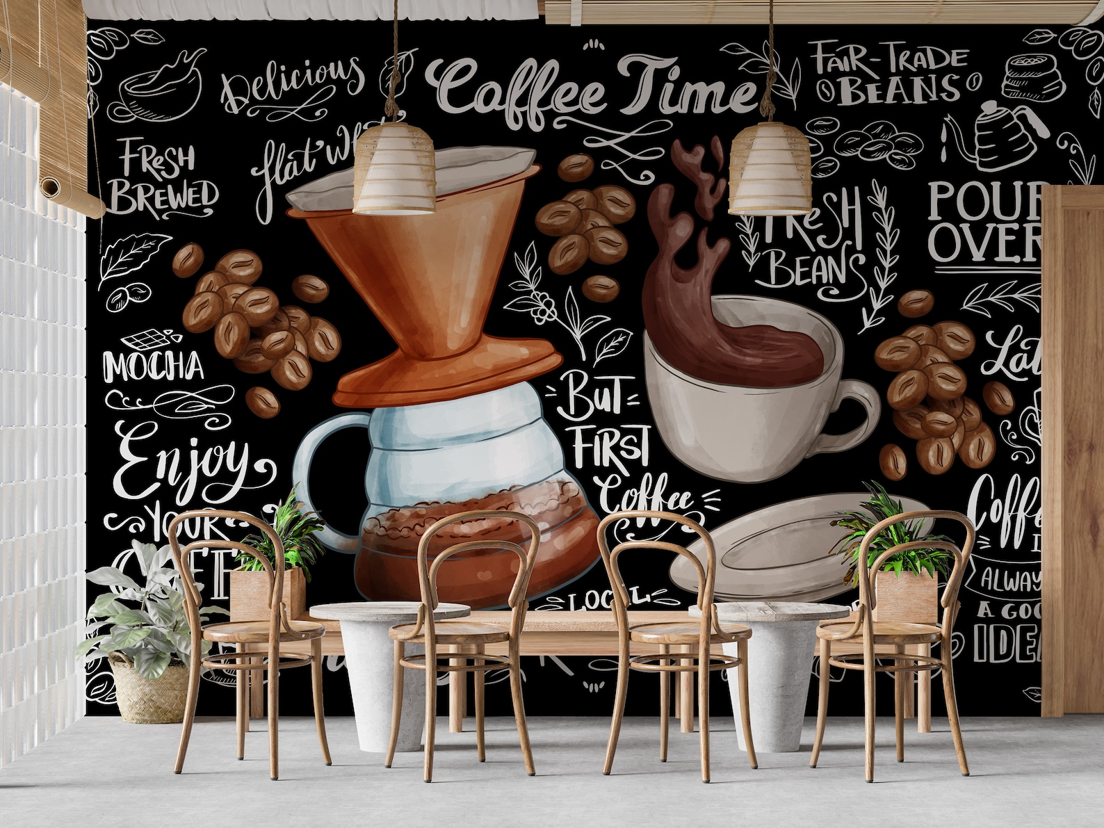 Coffee Peel and Stick Wallpaper for Coffee Shop Self Adhesive - Etsy
