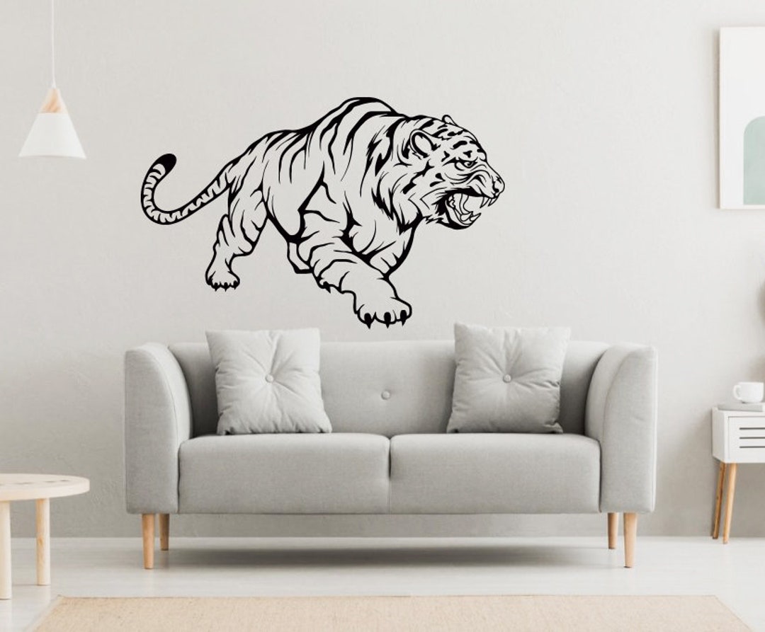 Tiger Wall Decal Tiger Wall Sticker Tiger Wall Decor JG5 Etsy
