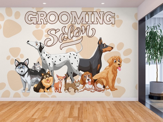 Dog Wallpaper Mural Cat Wall Mural Peel and Stick Large  Etsy