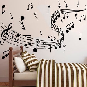Music Notes Wall Decal Music Wall Decor Music Instrument Wall Decal 5168