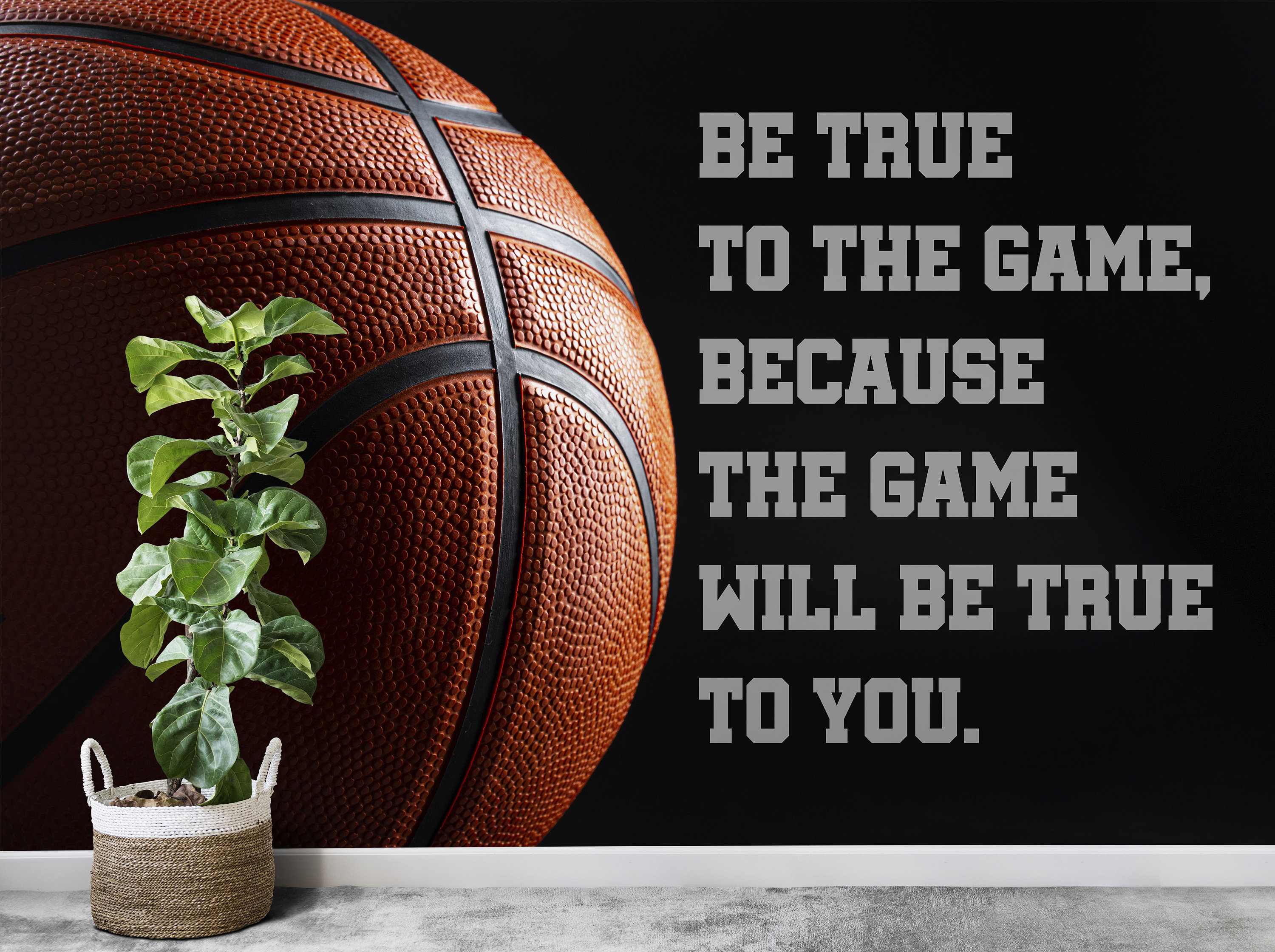 Basketball Peel and Stick Wallpaper Motivation Quote Self Adhesive