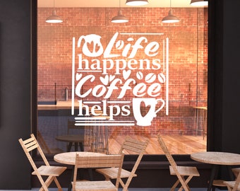 Coffee Wall Decal | Coffee Beans Wall Sticker | Coffee Wall Decor CF12