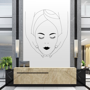 Spa salon Wall Decals Facials Skincare Quote Wall Sticker Beauty Salon Wall Decal Woman Face Wall Art  2081