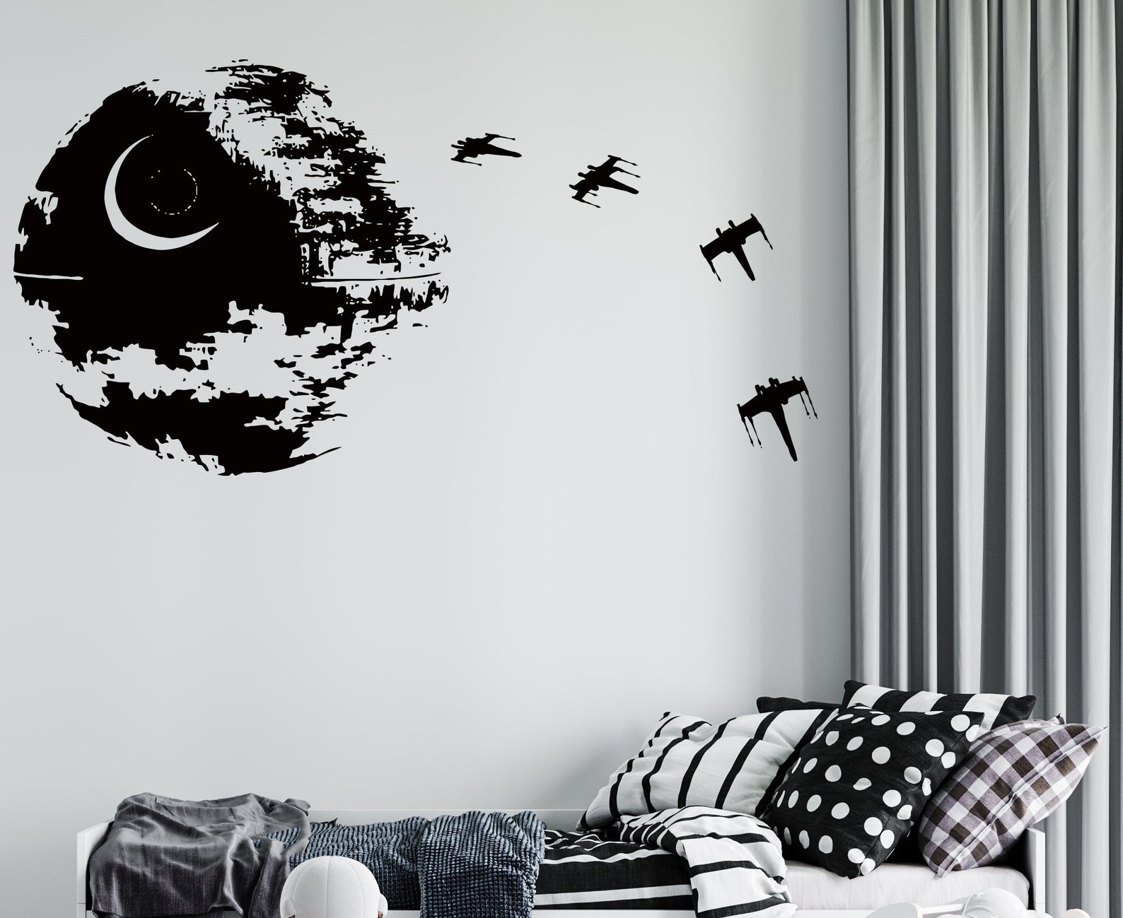 Star Wars Wall Decal Star Wars Wall Sticker Death Star Etsy