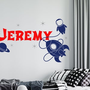 Personalized Name Wall Decal | Space Wall Decal | Custom Name Wall Decal | Decal for Nursery cn41